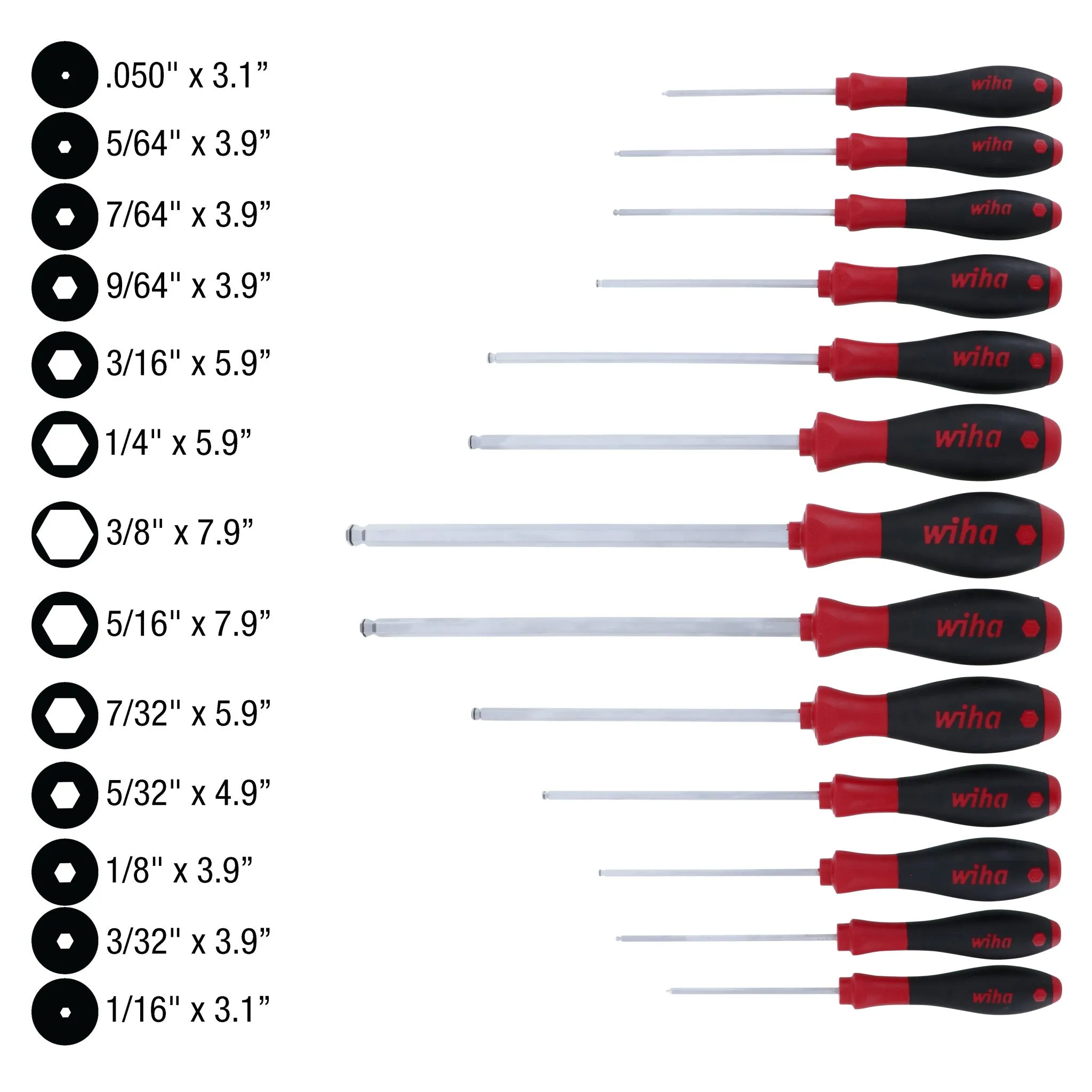 13 Piece SoftFinish MagicRing Ball End Screwdriver Set