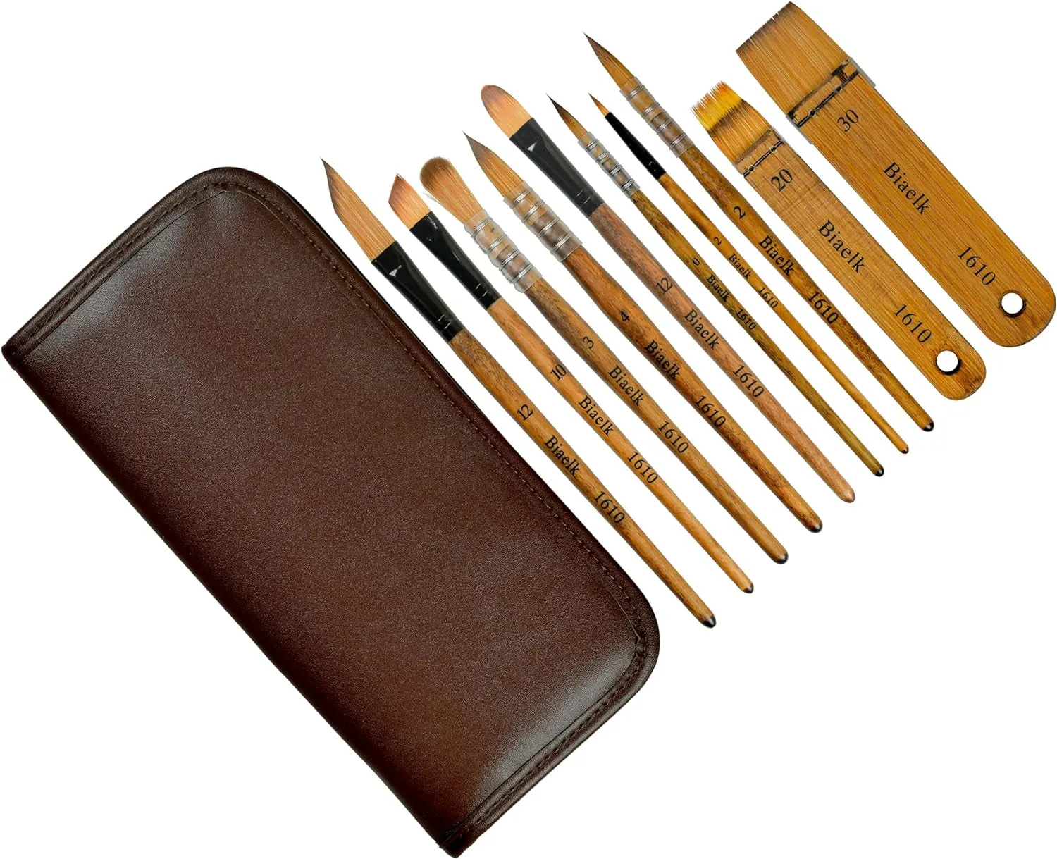 1610 Professional Watercolor Paint Brushes, 10PCS Variety Brushes for Beginners and Professionals Including Pointed Rounds, Flats, Dagger, for Watercolors,Acrylics,Inks,Gouache,Oil and Tempera