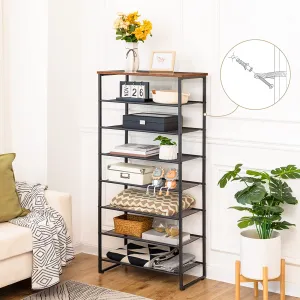 8 Tier Shoe Rack, Shoe Storage Organizer with Detachable Metal Mesh