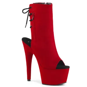 ADORE-1018FS Pleaser Red Faux Suede Sexy Platform Shoes (Pole Dancing Heels)