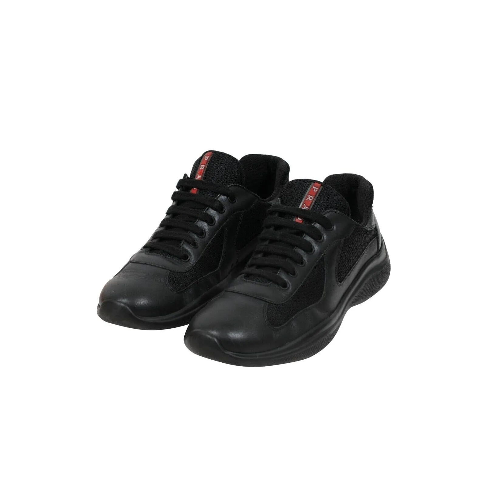 Americas Cup Black Red Leather Sport Low Top Sneaker