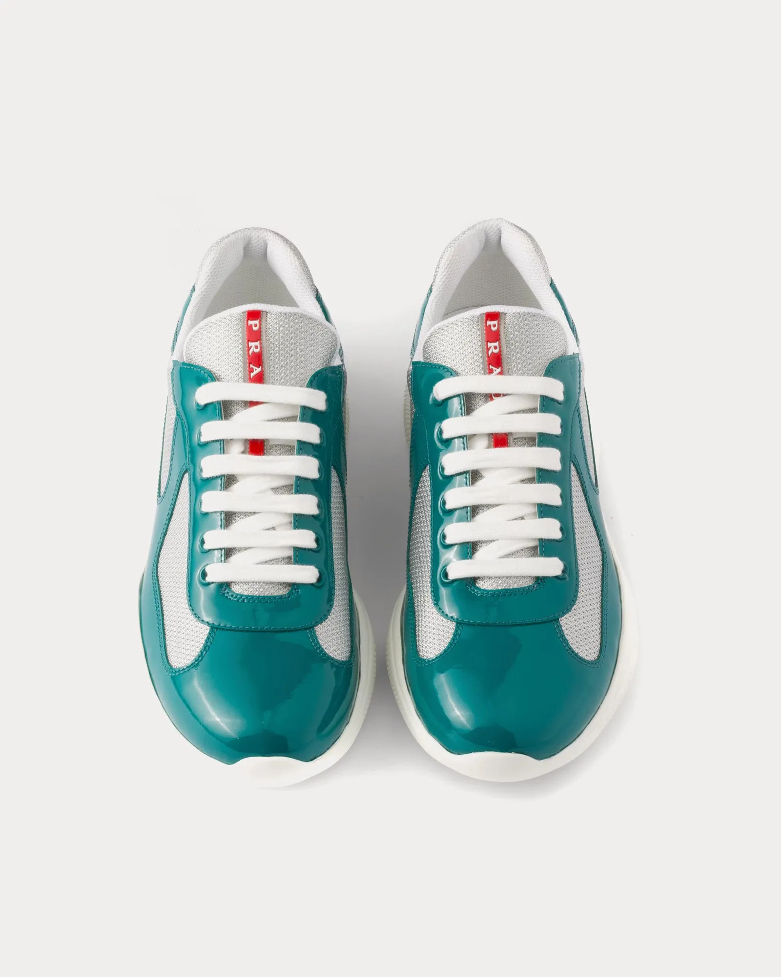 America's Cup Patent Leather Lagoon Blue / Silver Low Top Sneakers