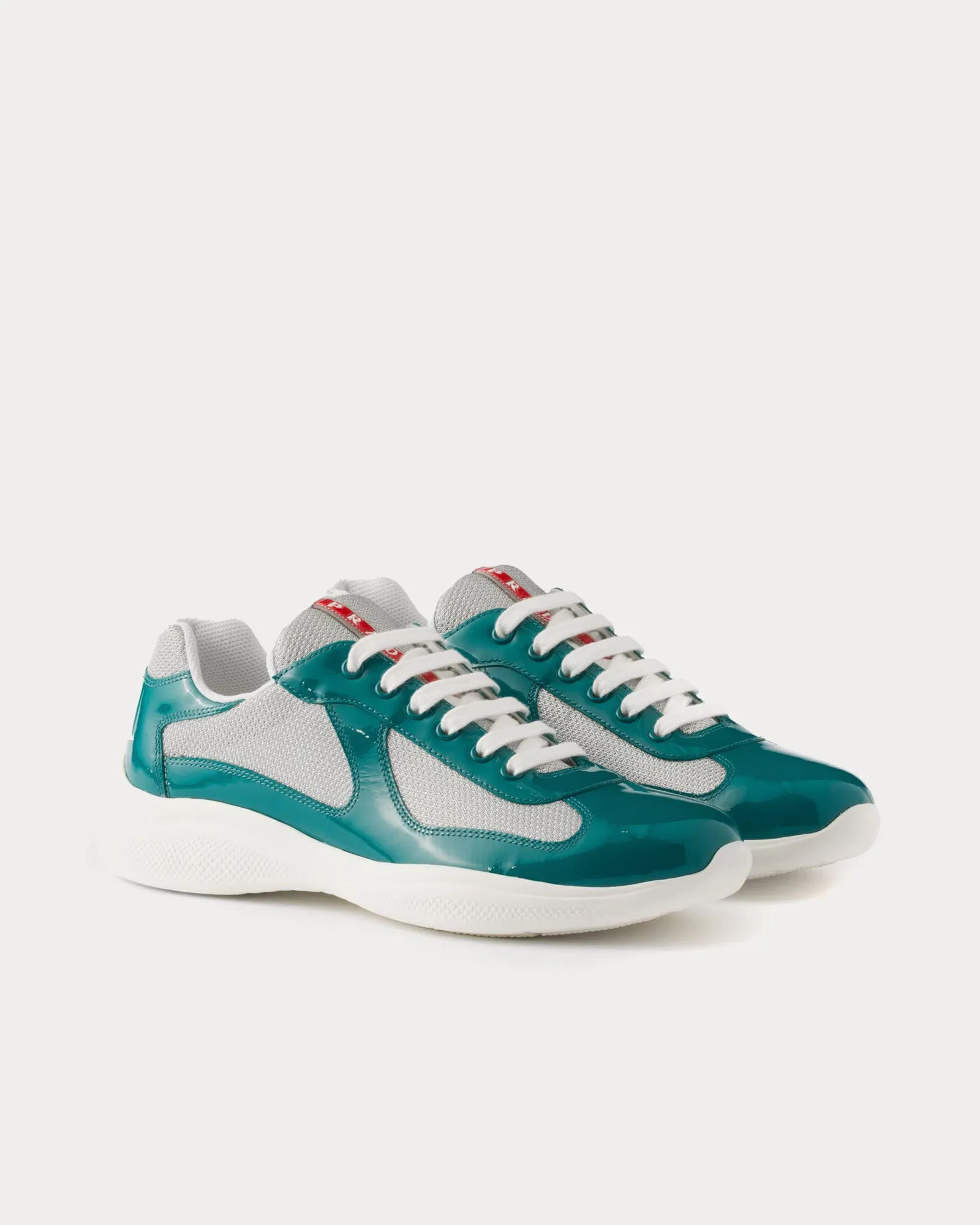 America's Cup Patent Leather Lagoon Blue / Silver Low Top Sneakers