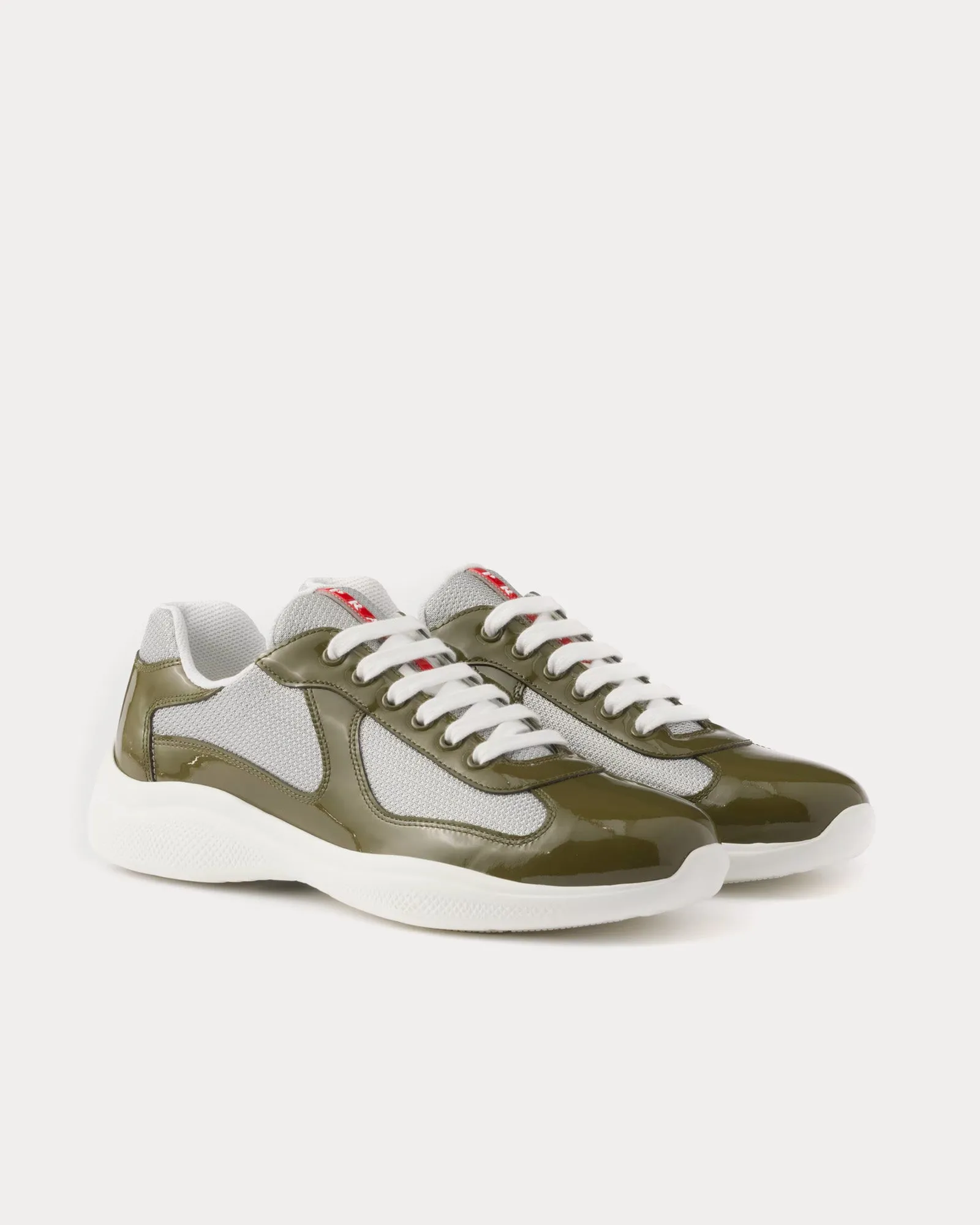 America's Cup Patent Leather Loden Green / Silver Low Top Sneakers