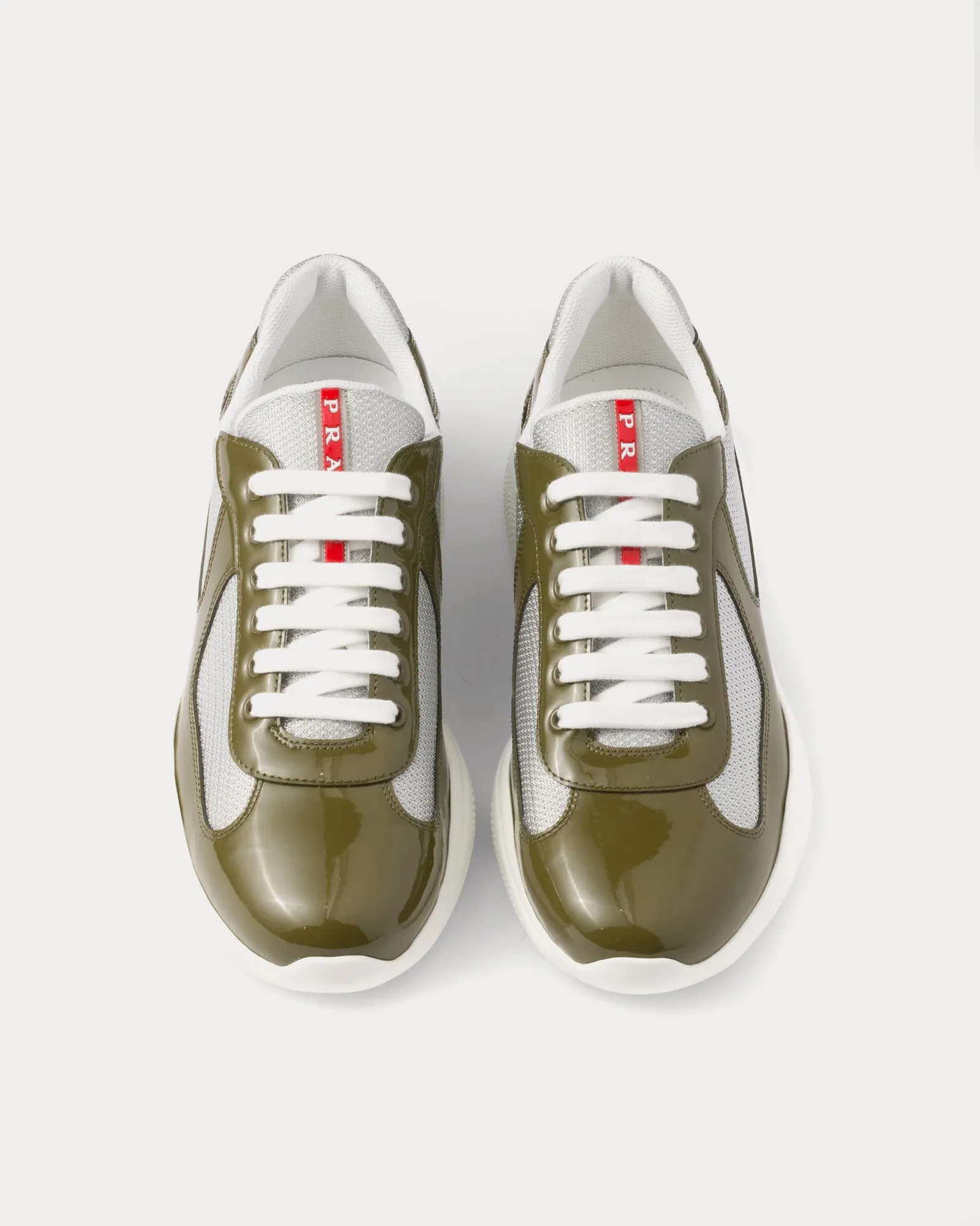 America's Cup Patent Leather Loden Green / Silver Low Top Sneakers