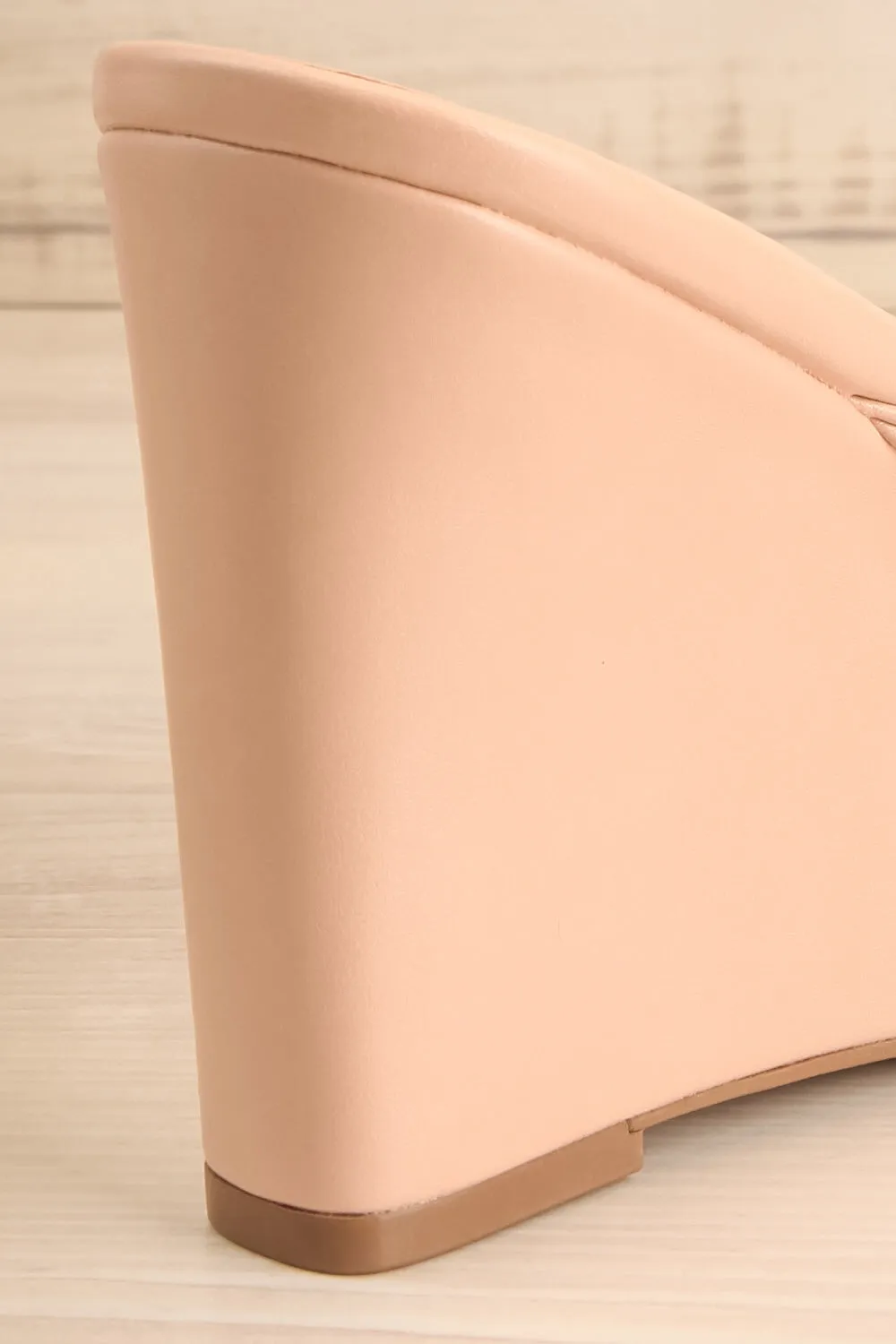 Ashai Beige | Twist Front Wedge Sandals