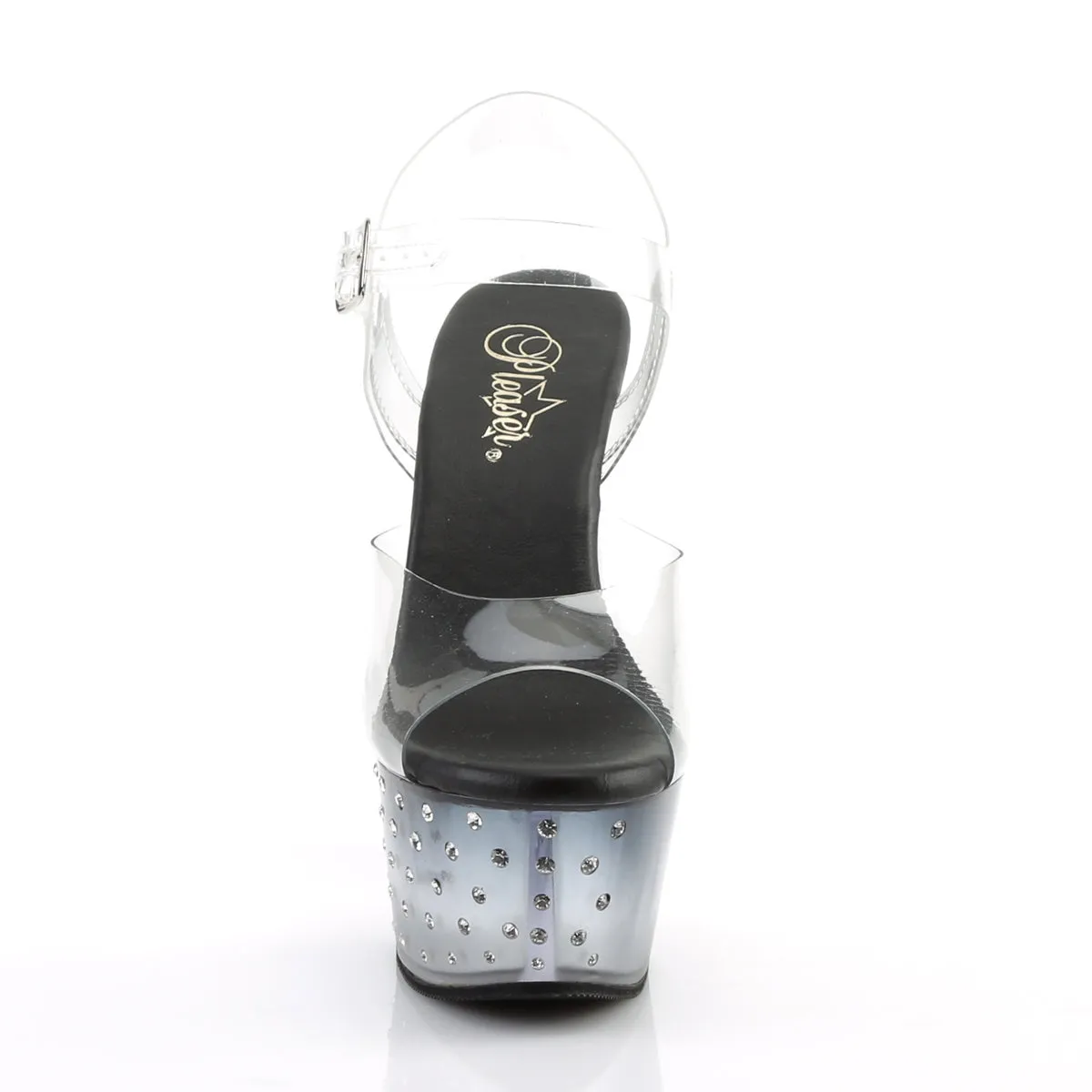 ASPIRE-608STD Pleaser Clear/Black Sexy Platform Shoes (Pole Dancing Heels)