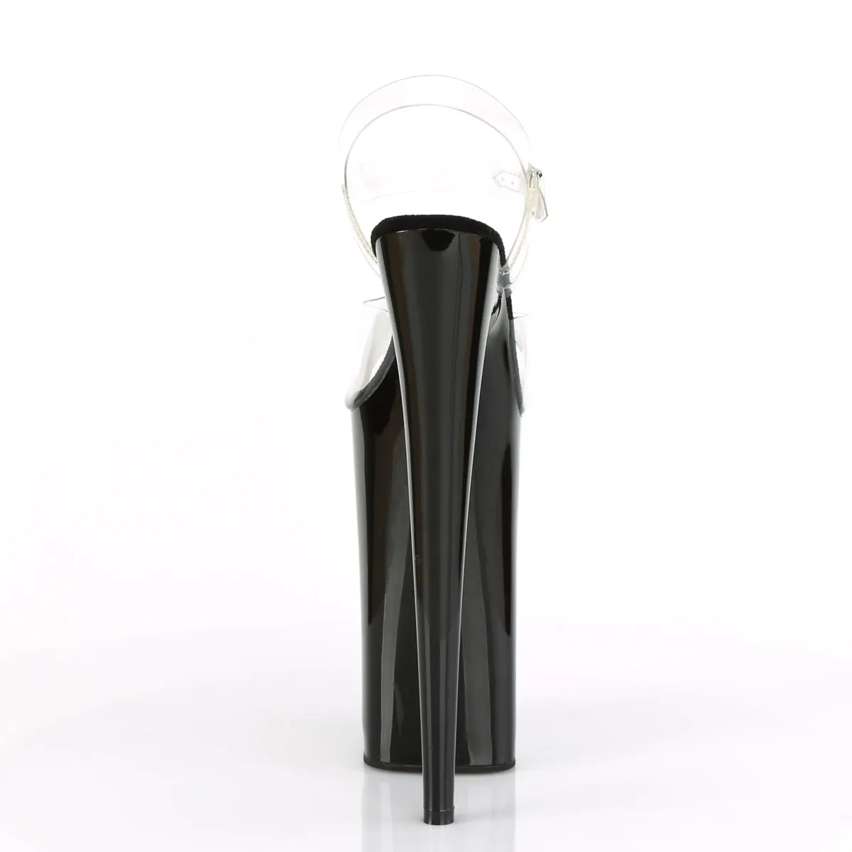 BEYOND-008 Sexy 10" Heel Clear & Black Pole Dancer Platform Shoes