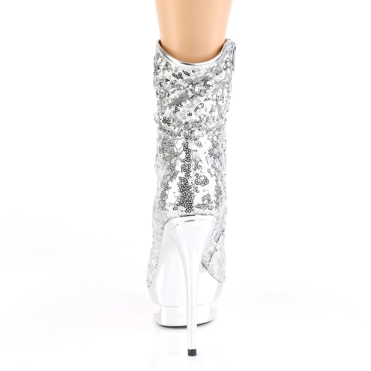 BLONDIE-R-1009 Pleaser Silver Sequins Sexy Platform Shoes (Pole Dancing Heels)
