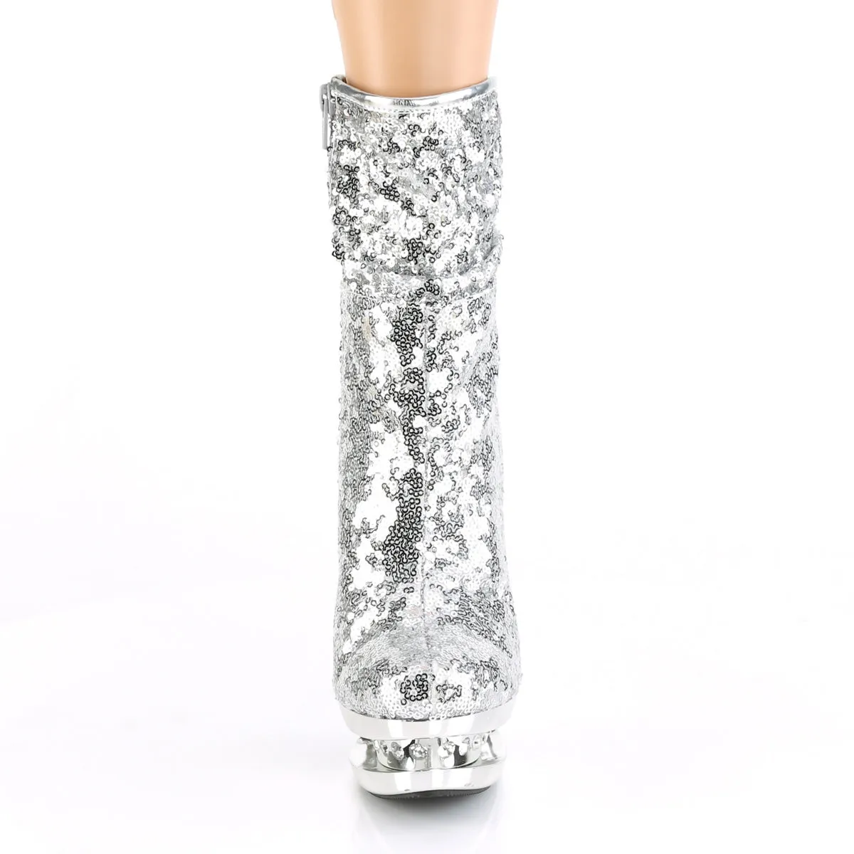 BLONDIE-R-1009 Pleaser Silver Sequins Sexy Platform Shoes (Pole Dancing Heels)