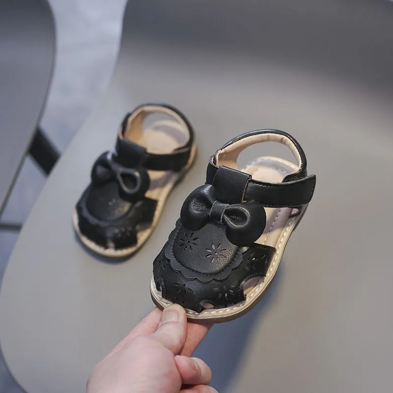 Bow Pattern Anti Slip Kids Cut Out Sandals