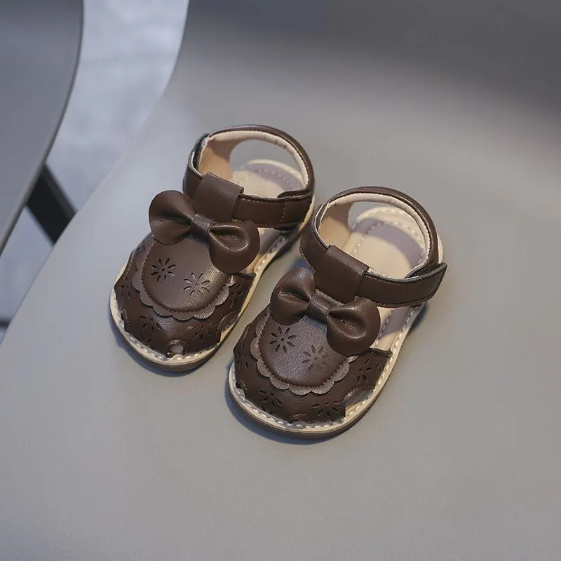 Bow Pattern Anti Slip Kids Cut Out Sandals