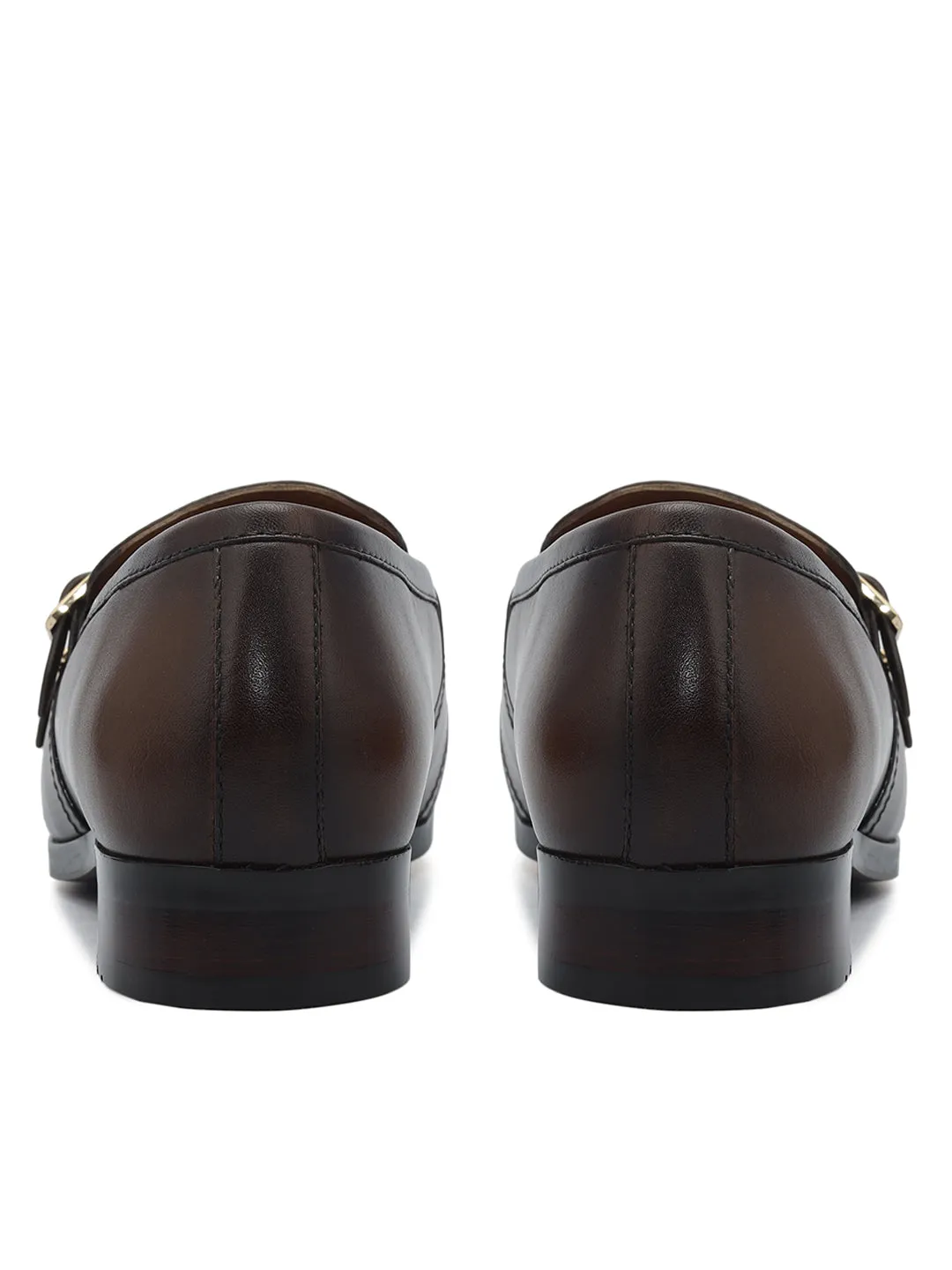 Brown Brogue Monk Straps Shoes