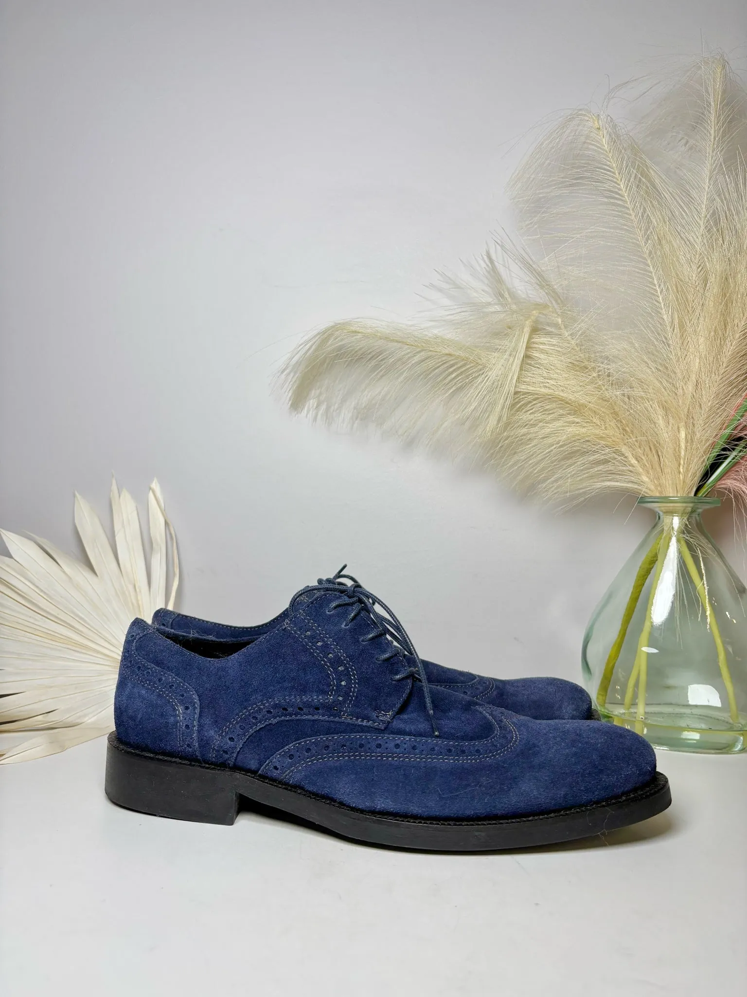 Bugatchi Navy Suede Solid Size 11 Men's Shoes