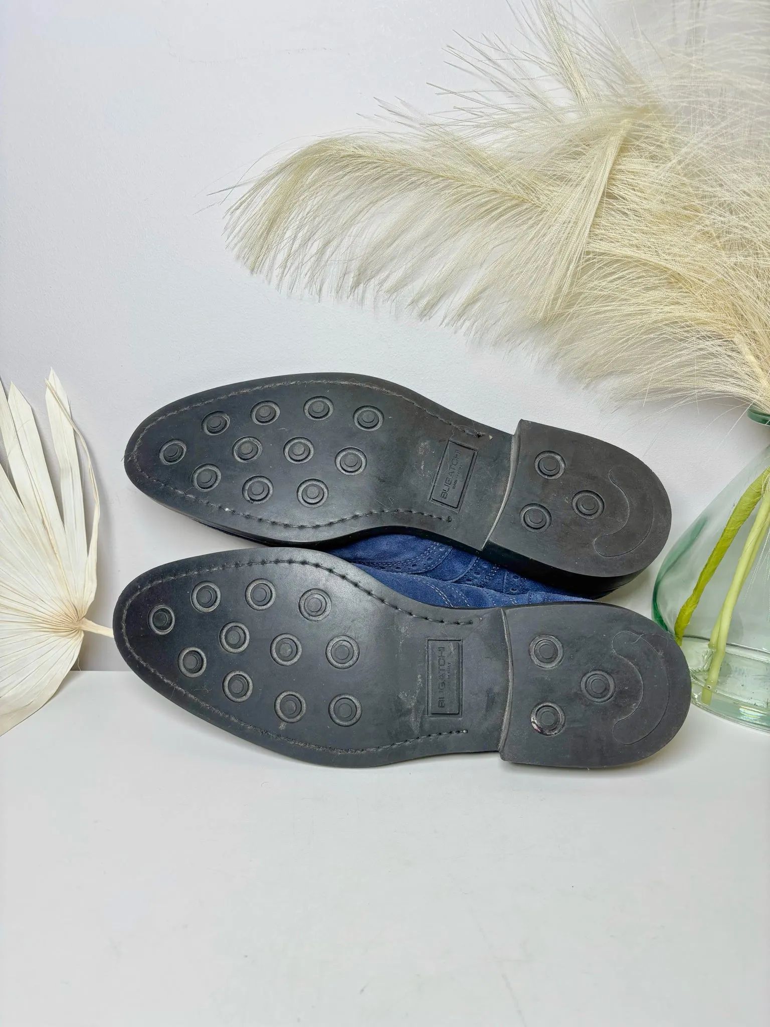 Bugatchi Navy Suede Solid Size 11 Men's Shoes