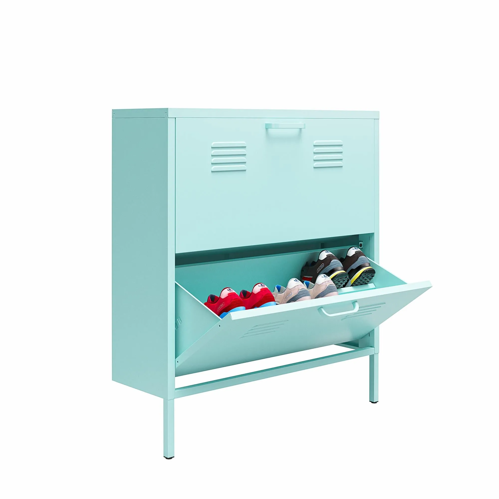 Cache 2 Door Locker Style Metal Shoe Storage Cabinet