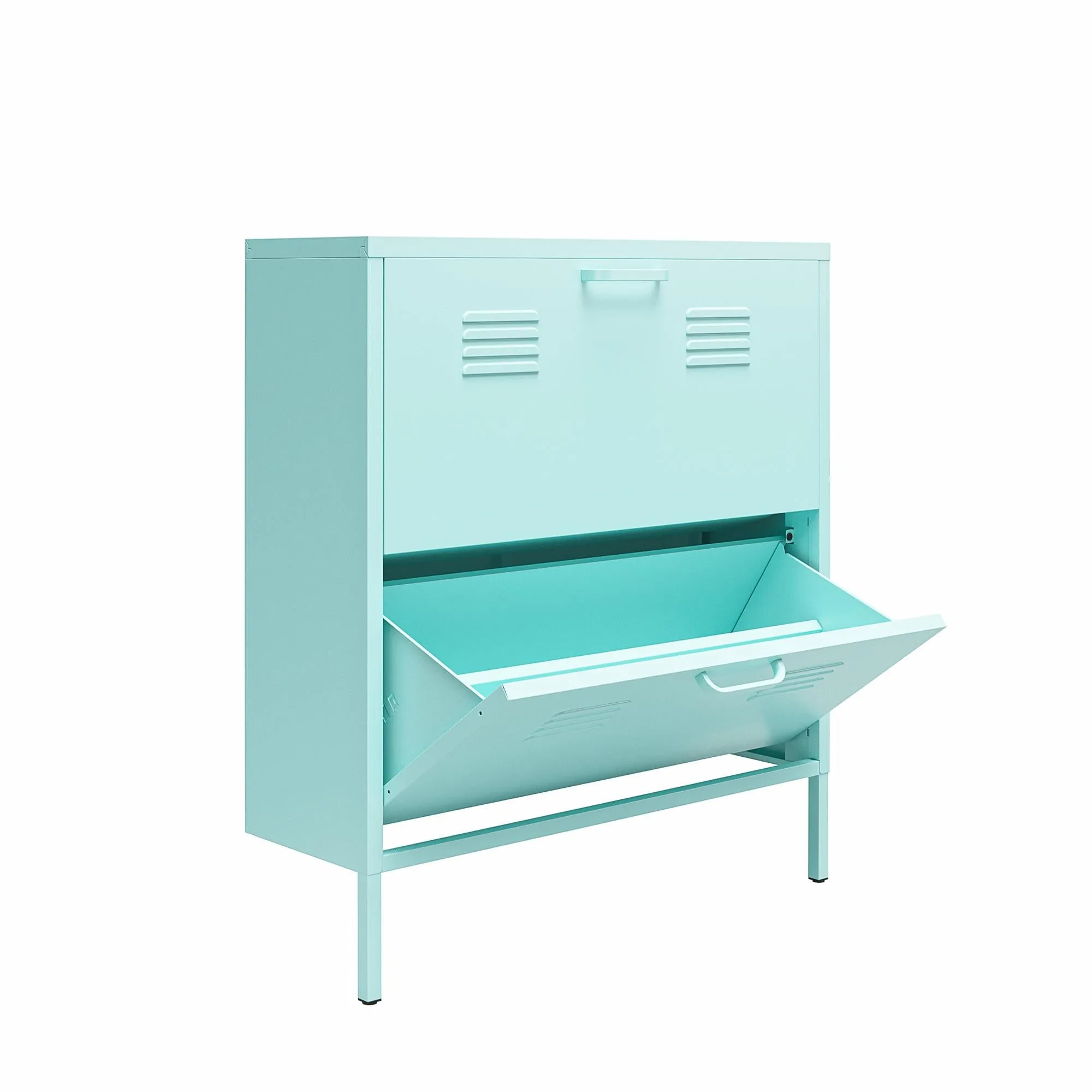 Cache 2 Door Locker Style Metal Shoe Storage Cabinet
