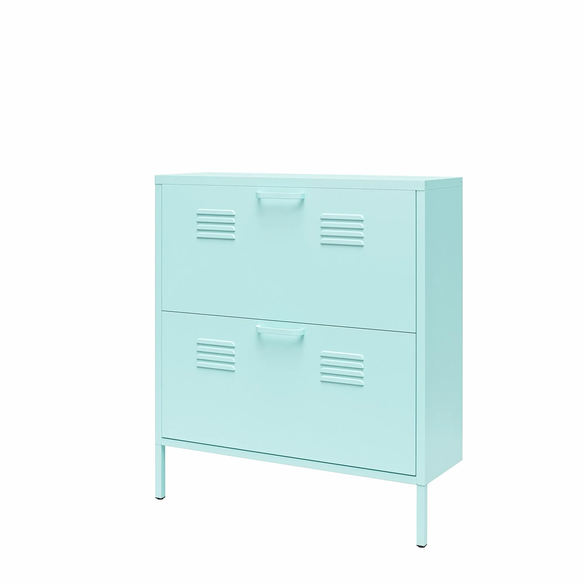 Cache 2 Door Locker Style Metal Shoe Storage Cabinet