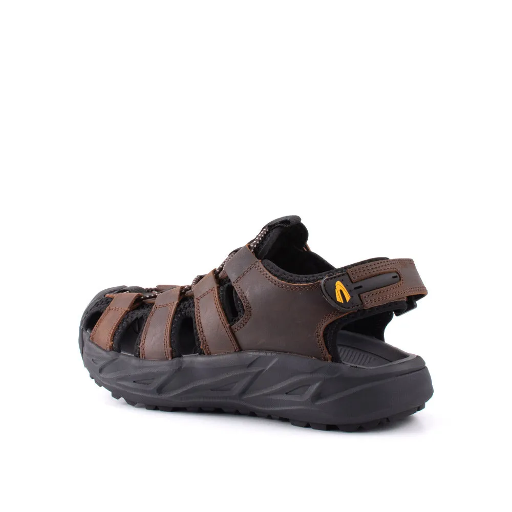 camel active Adjustable Leather Strap Sandals Men Coffee VALERIO 892403-XC1SV-33 COFFEE