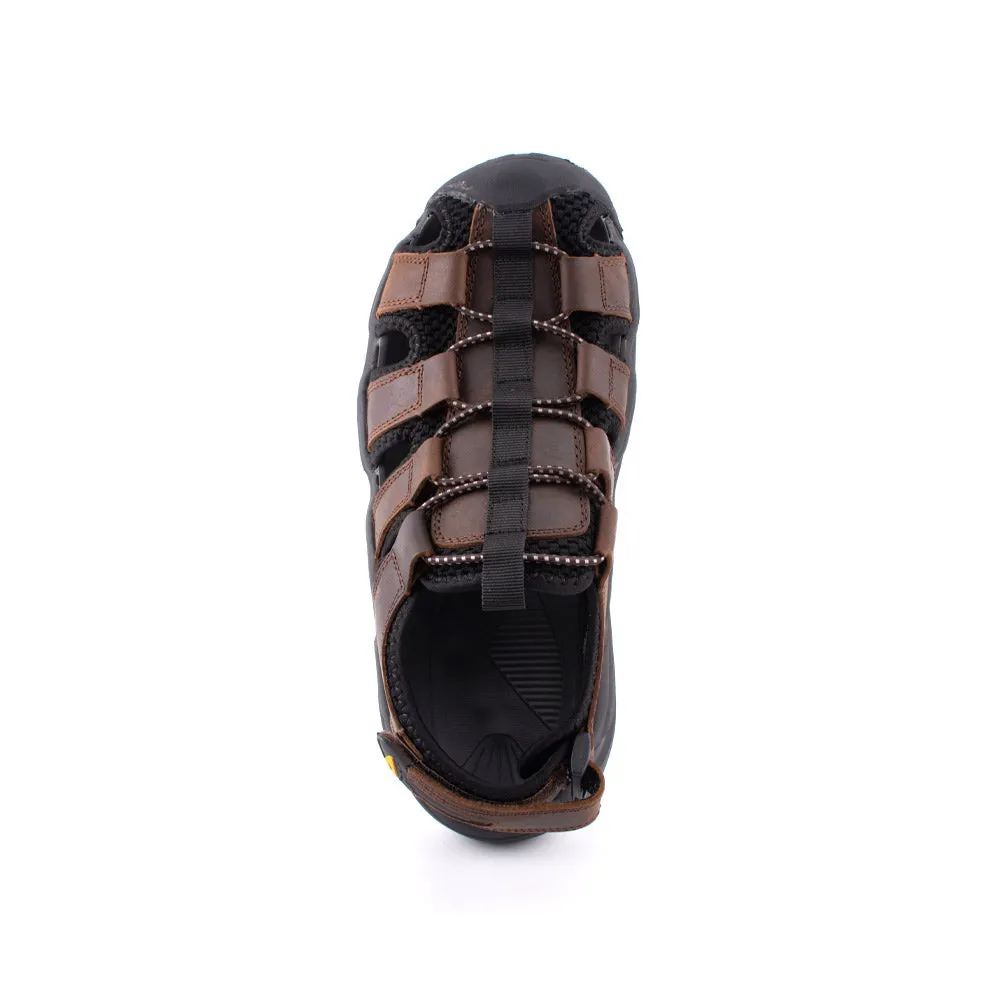 camel active Adjustable Leather Strap Sandals Men Coffee VALERIO 892403-XC1SV-33 COFFEE