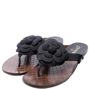 Camellia Cloth T-Strap Sandals Size 39