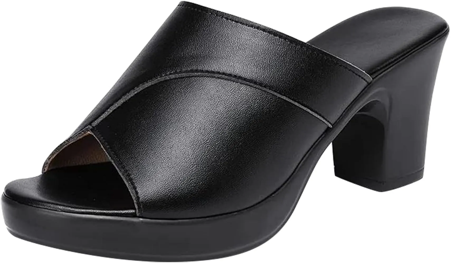 Chunky Heel Slide Womens Sandals Heels Platform Heel Open toe Sandals   B426680