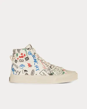 City Graffiti Print Multicolour High Top Sneakers