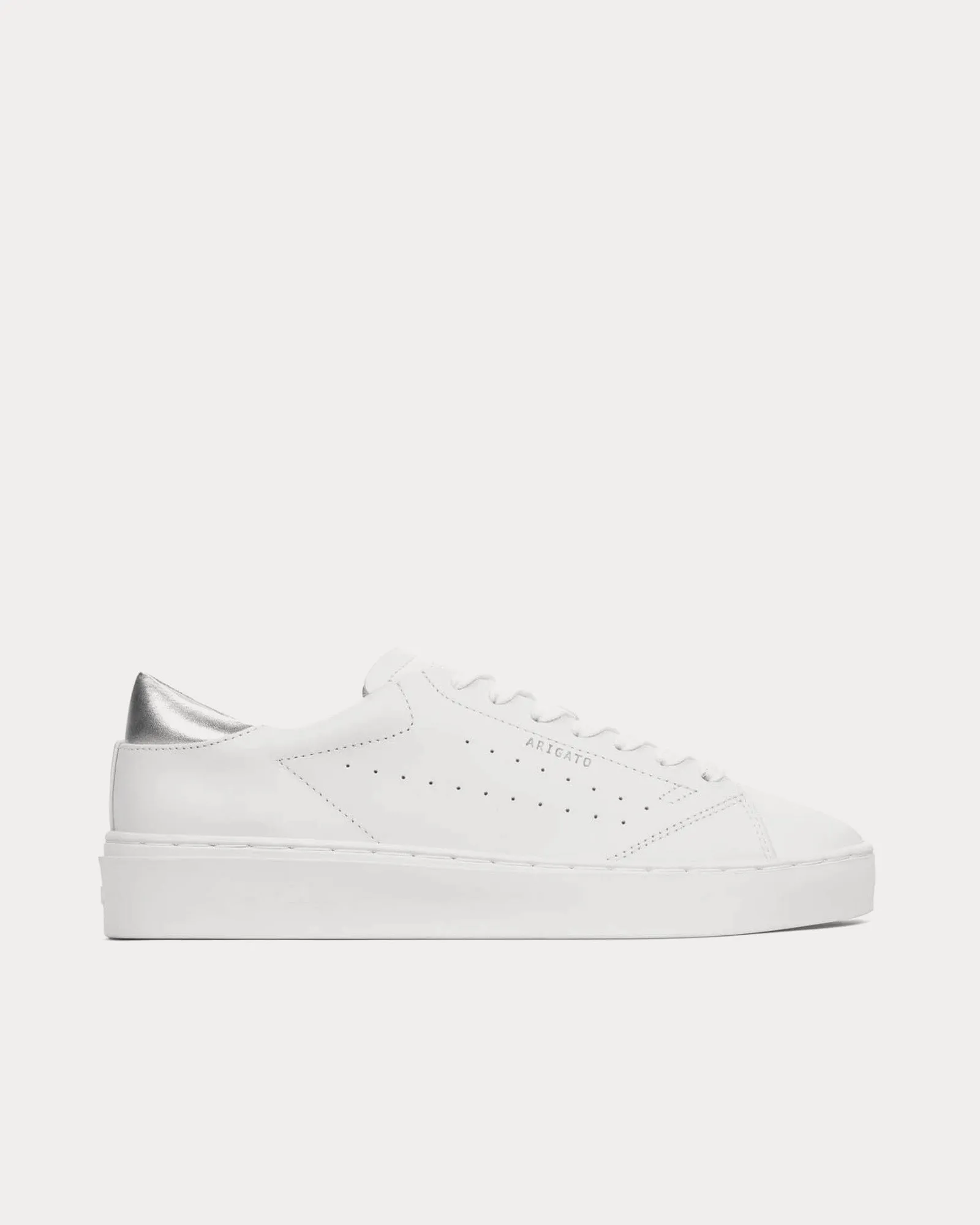 Court Leather Off White / Silver Low Top Sneakers