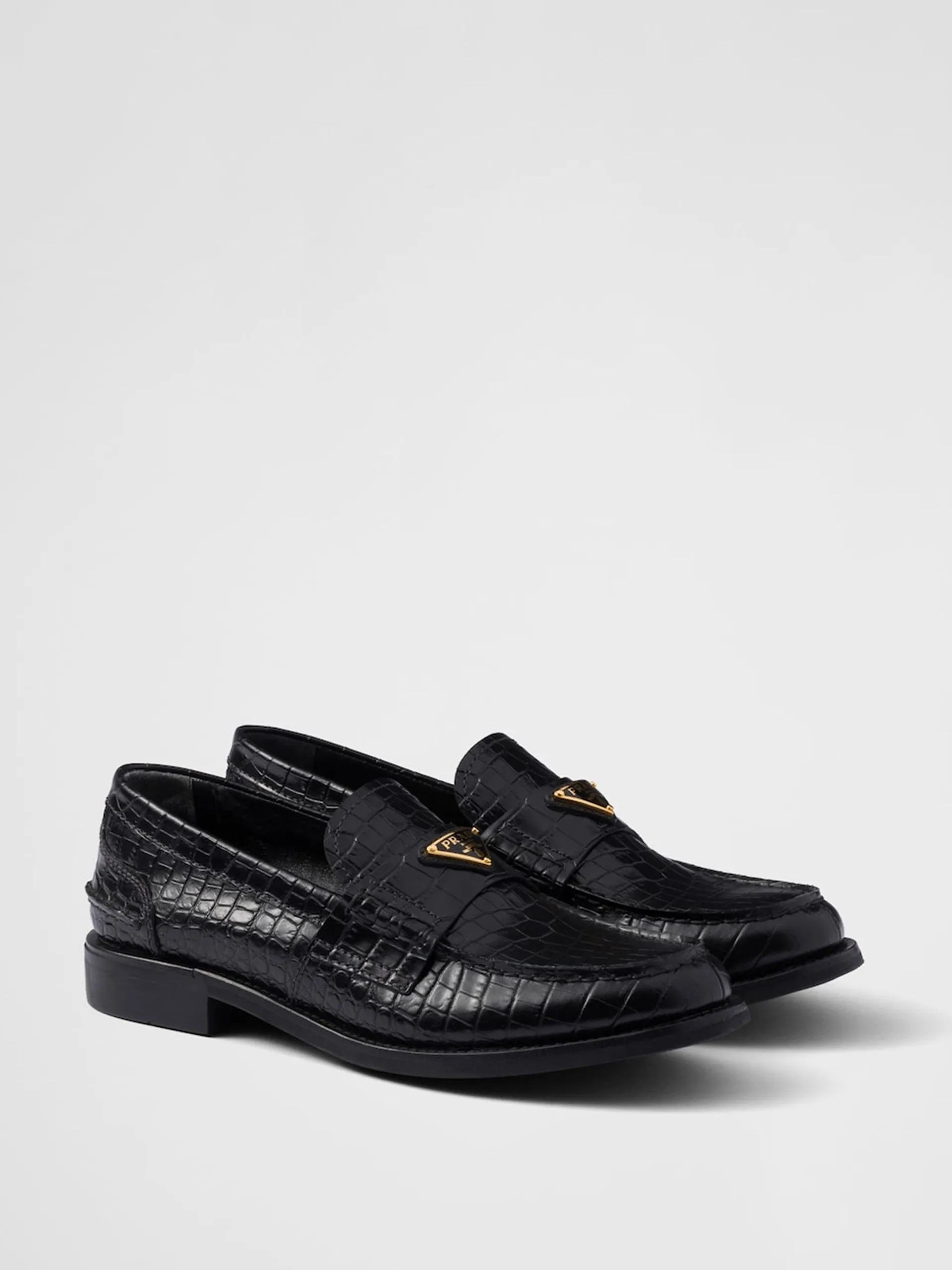 Croco-print leather loafers