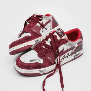 Dirty Sneakers | Men's Retro Red Skateboard Shoes