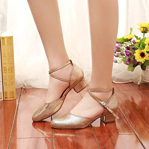DKZSYIM Women's Professional Latin Dance Shoes Ballroom Wedding Performance Shoes,Model YCL212
