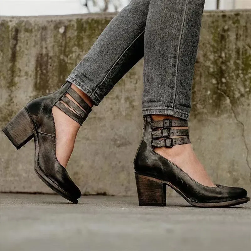 Elegant Belt Buckle Strap Mary Jane Shoes