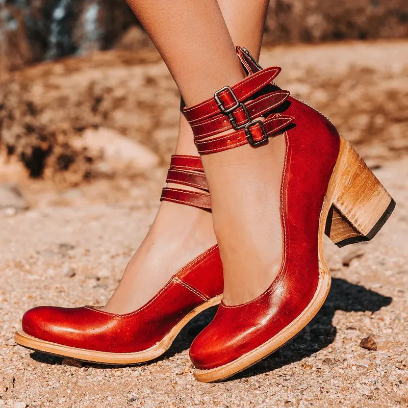 Elegant Belt Buckle Strap Mary Jane Shoes