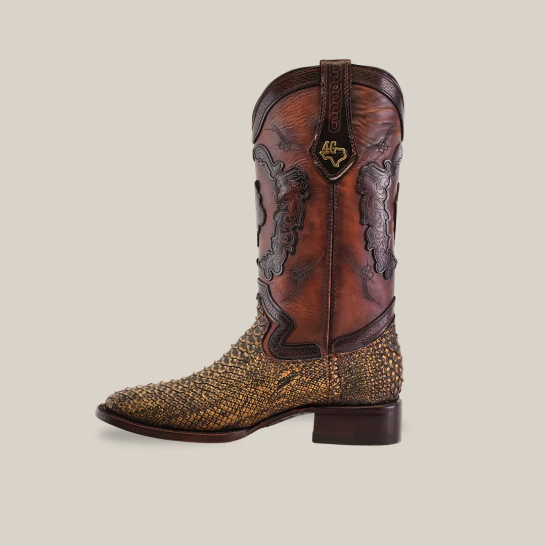 Exotic Python - 4G - Vintage Honey - Square Toe