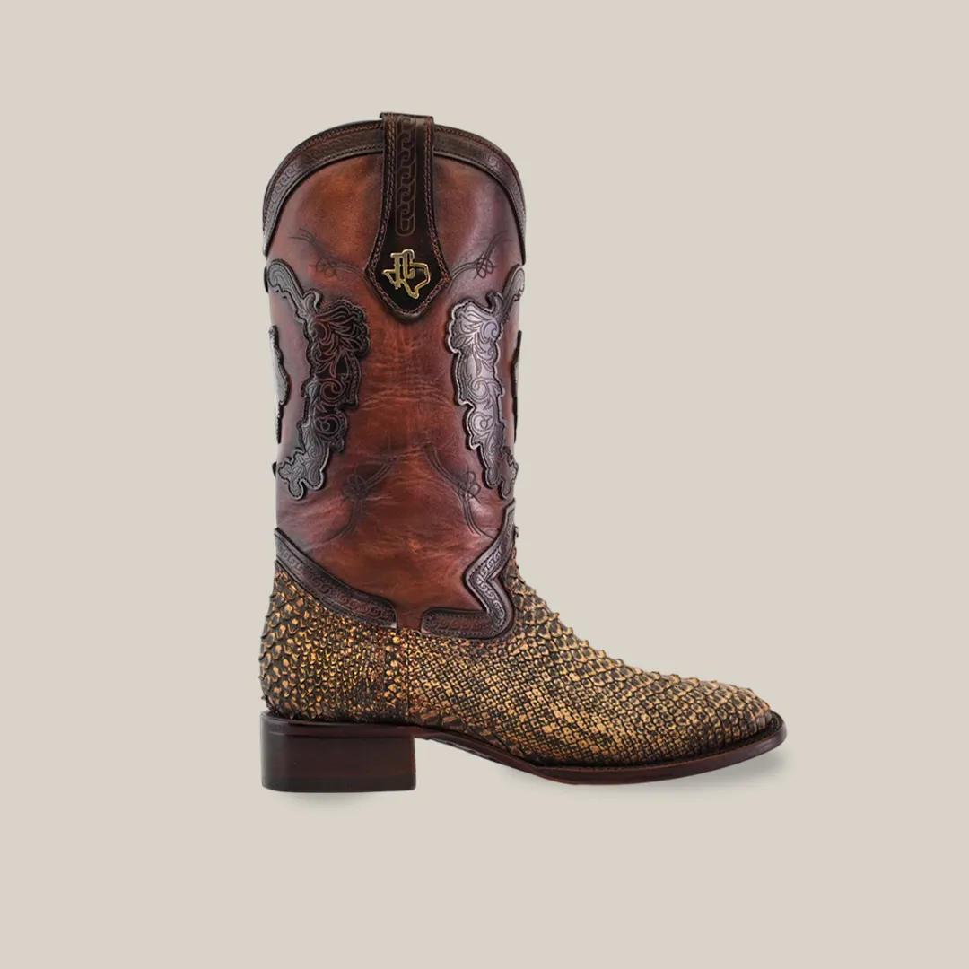 Exotic Python - 4G - Vintage Honey - Square Toe