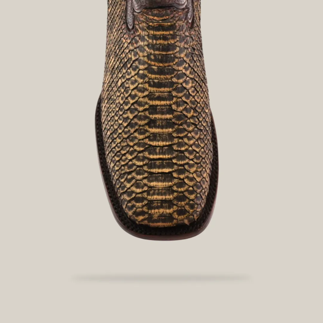 Exotic Python - 4G - Vintage Honey - Square Toe