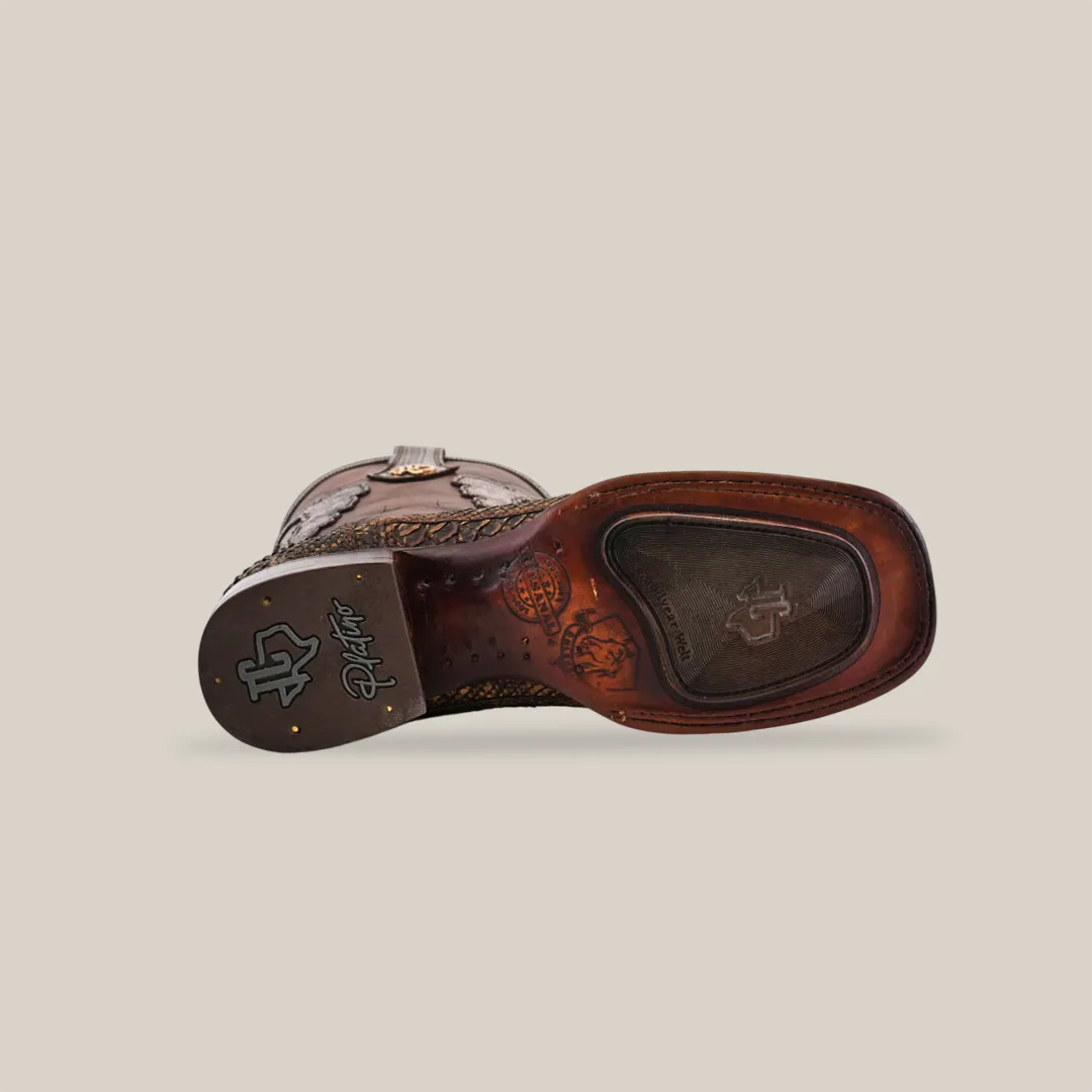Exotic Python - 4G - Vintage Honey - Square Toe