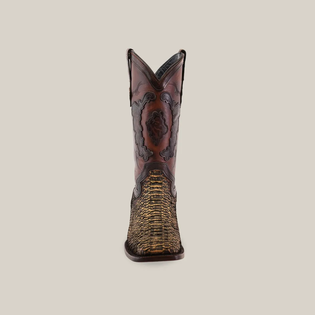 Exotic Python - 4G - Vintage Honey - Square Toe