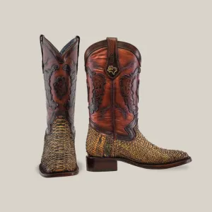 Exotic Python - 4G - Vintage Honey - Square Toe