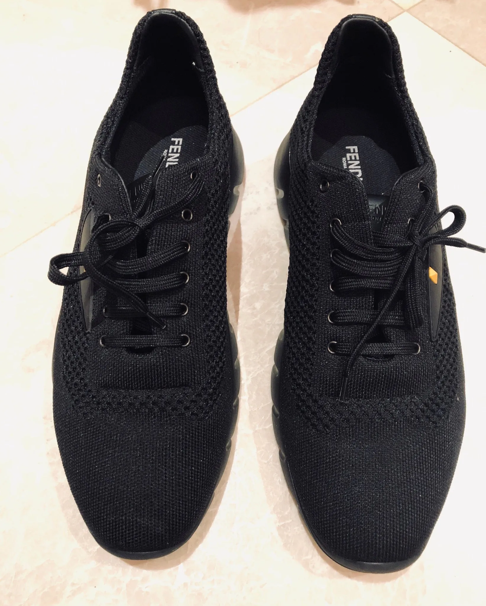 Fendi Black Fabric Sneakers Sz 12/11