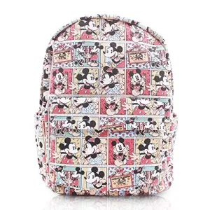 FINEX Mickey Mouse & Minnie Mouse Comic Style Canvas Classic Cartoon Casual Backpack with 15 inch Laptop Storage Compartment for College Sport Bag