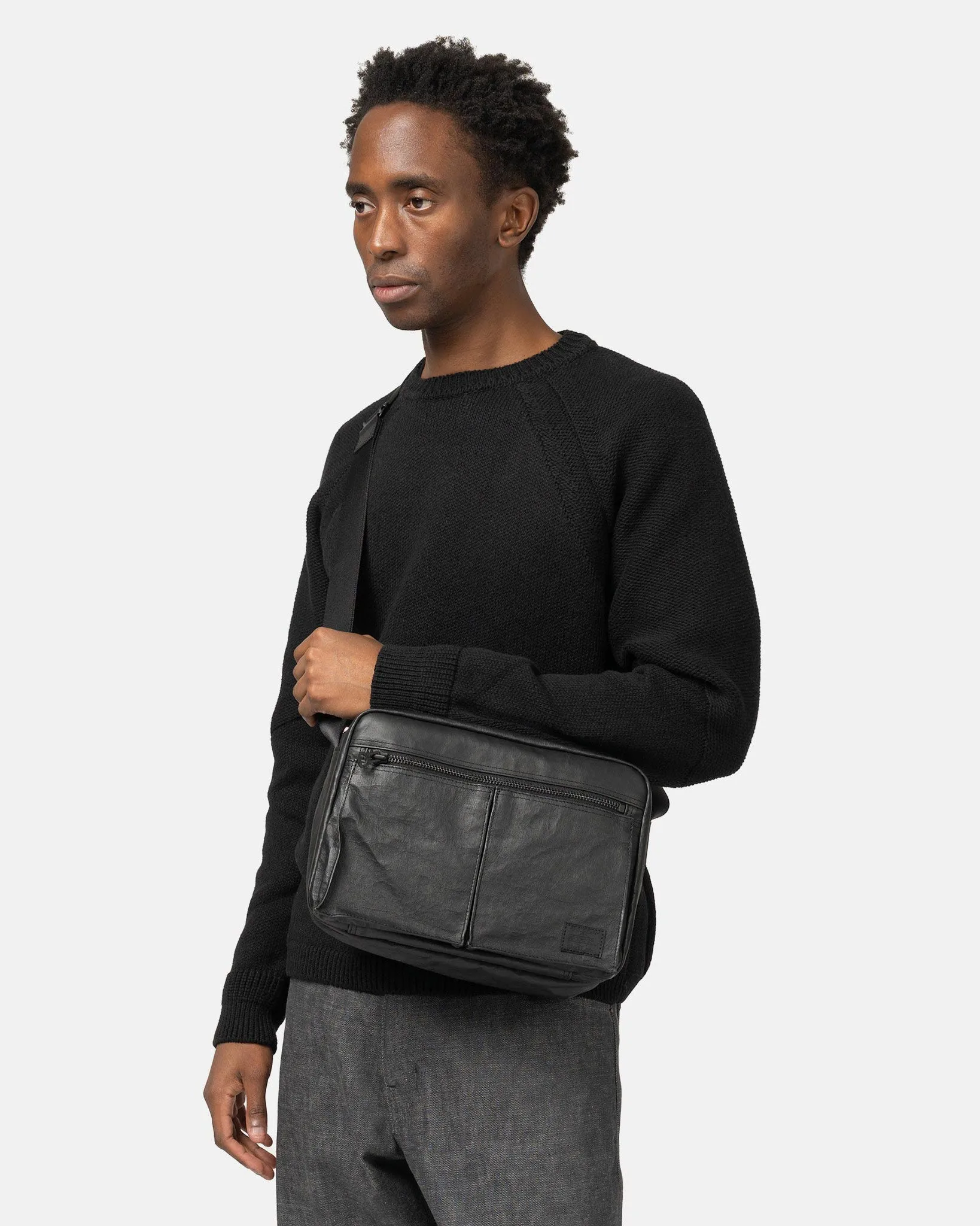 FREESTYLE Dyneema Leather Shoulder Bag #2 Black
