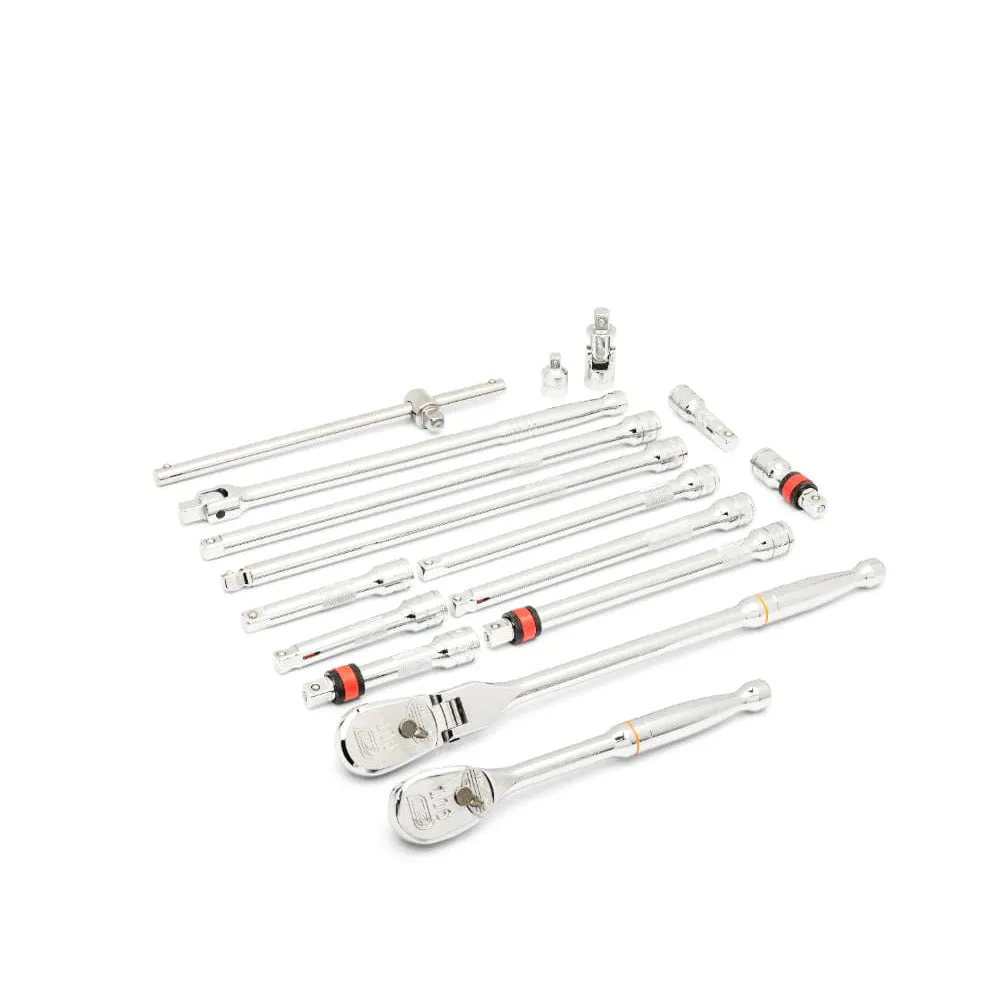 GearWrench 86522 18 Pc. 1/2" 90-Tooth Ratchet & Drive Tool Set with EVA Foam Tray