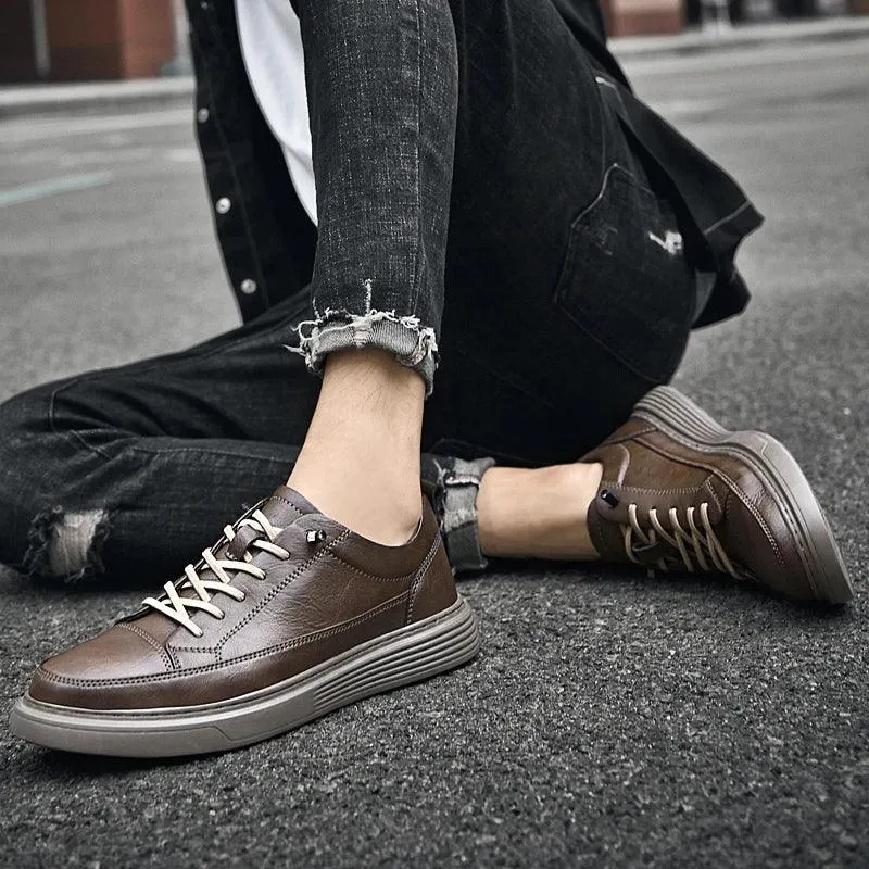 Genuine Italian Brand Leather Oxford Jogging Shoes