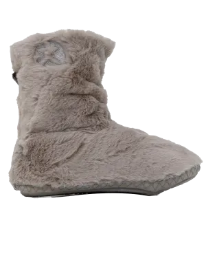 Gisele High Density Faux Fur Rouched Slipper Boots in Trace Grey