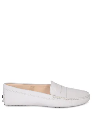 Heel grommets white loafers