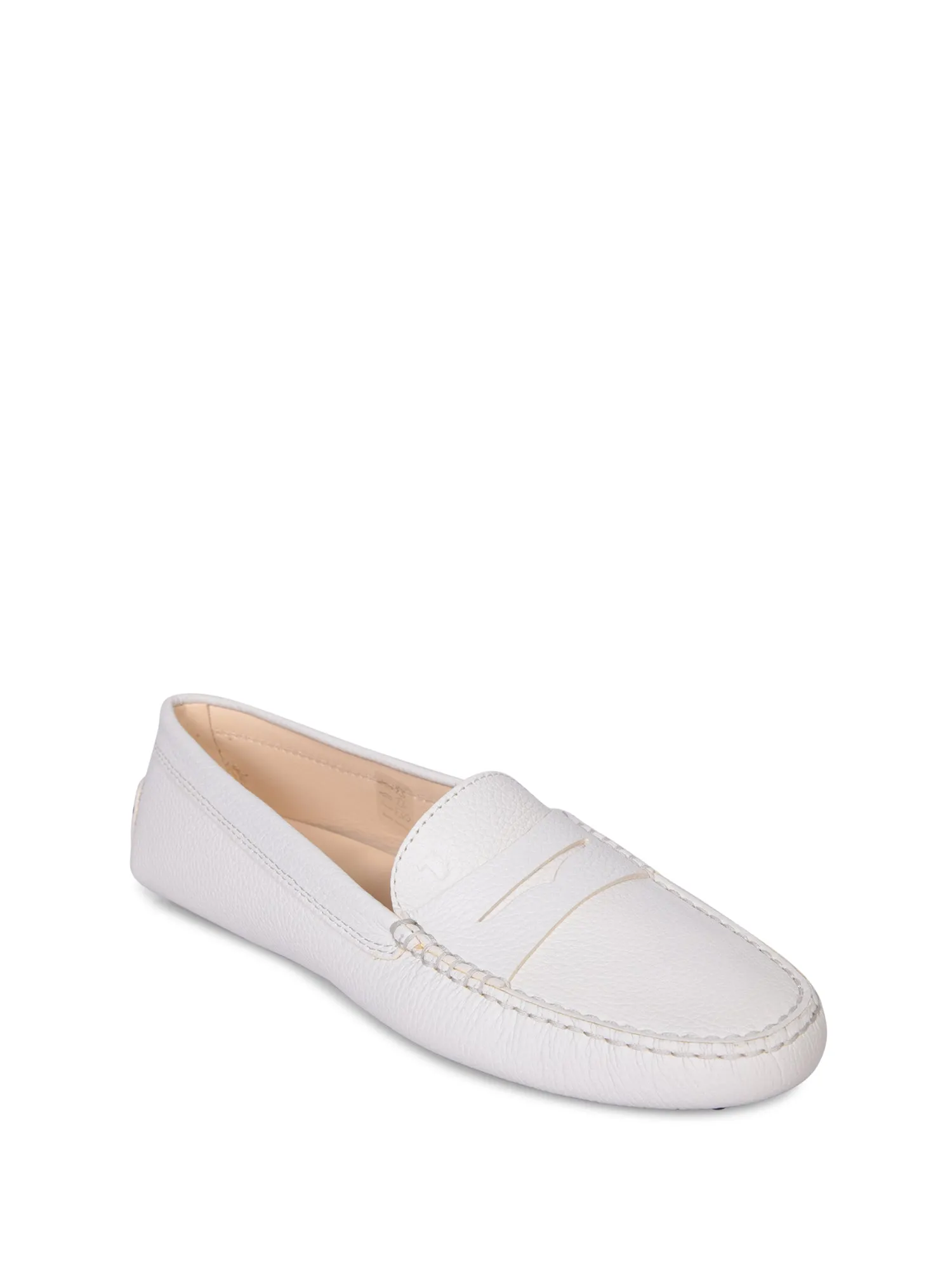 Heel grommets white loafers