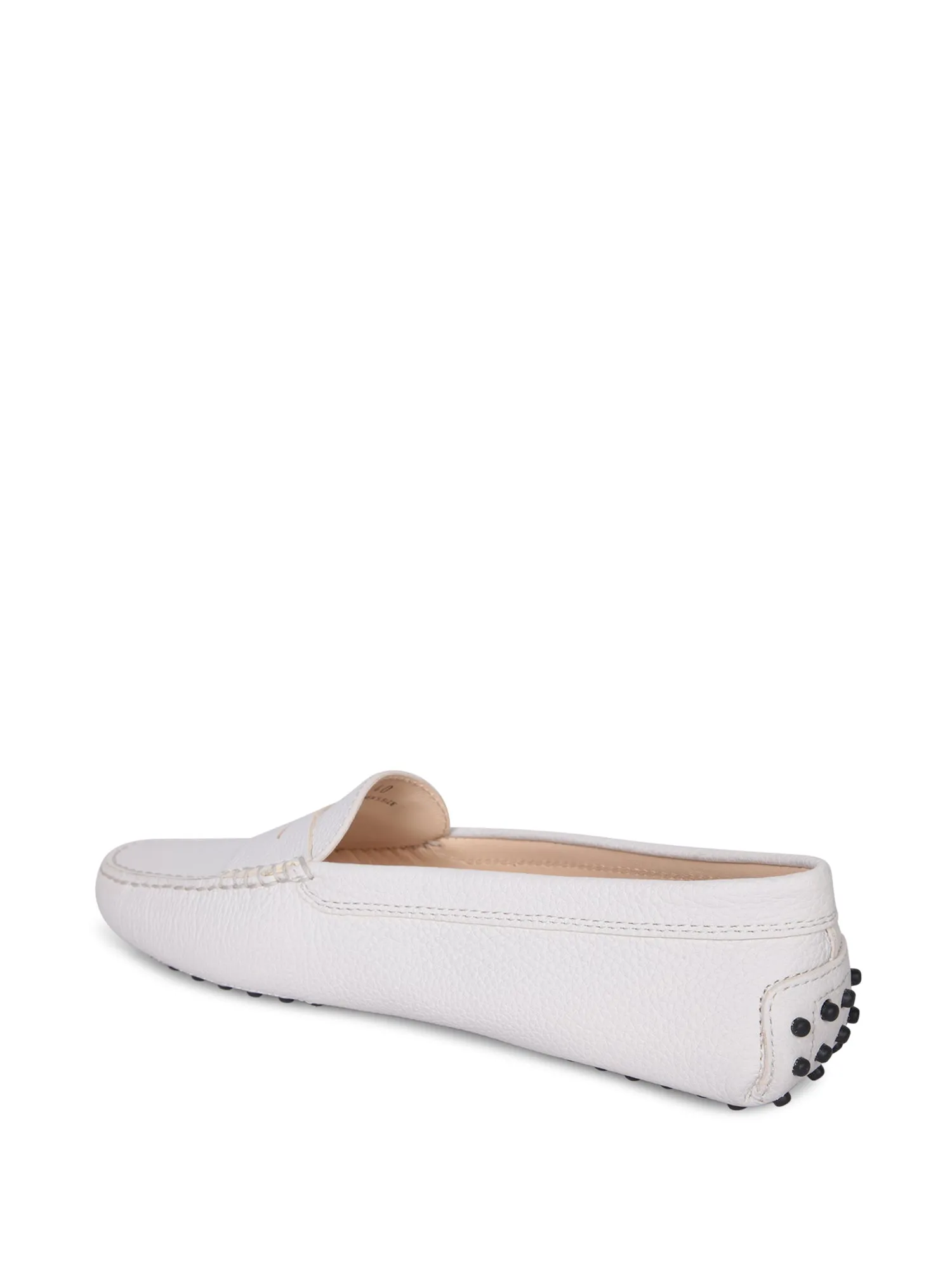Heel grommets white loafers