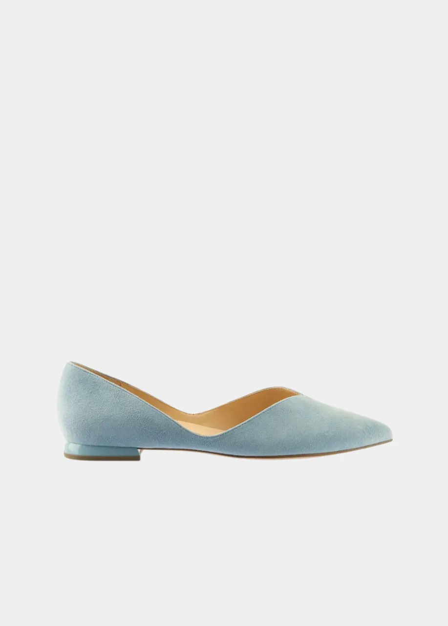 Hogl Chic Sky Blue Suede Flats