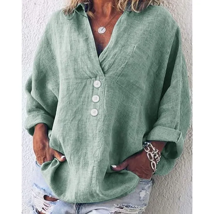 Josephine™ - Effortlessly Chic Linen Blouse